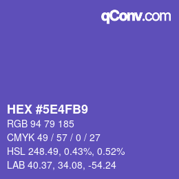 Color code: HEX #5E4FB9 | qconv.com