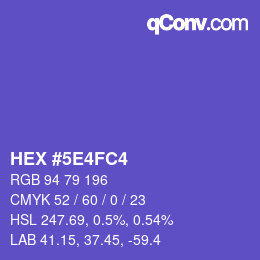 Color code: HEX #5E4FC4 | qconv.com