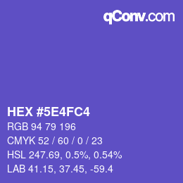 Code couleur: HEX #5E4FC4 | qconv.com