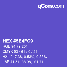颜色代码: HEX #5E4FC9 | qconv.com