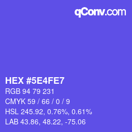 Color code: HEX #5E4FE7 | qconv.com