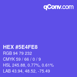 カラーコード: HEX #5E4FE8 | qconv.com