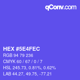 Color code: HEX #5E4FEC | qconv.com