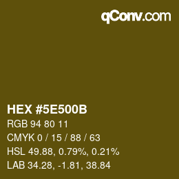 Color code: HEX #5E500B | qconv.com