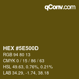 Color code: HEX #5E500D | qconv.com