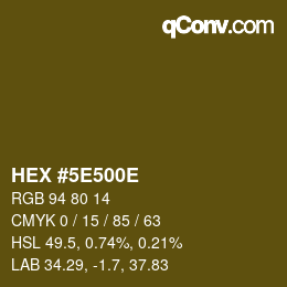 Color code: HEX #5E500E | qconv.com