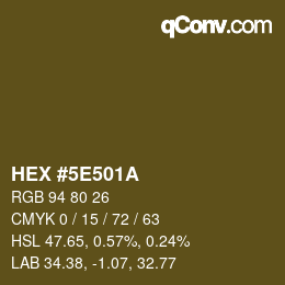 Color code: HEX #5E501A | qconv.com