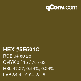 Color code: HEX #5E501C | qconv.com