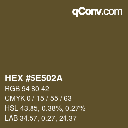 Color code: HEX #5E502A | qconv.com