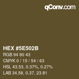 Color code: HEX #5E502B | qconv.com