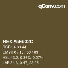 Color code: HEX #5E502C | qconv.com