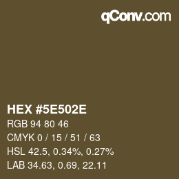 Color code: HEX #5E502E | qconv.com