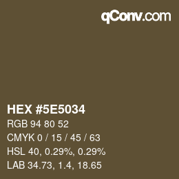 Color code: HEX #5E5034 | qconv.com