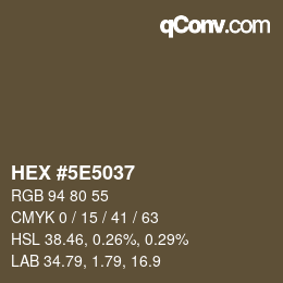 Color code: HEX #5E5037 | qconv.com