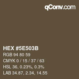 Color code: HEX #5E503B | qconv.com
