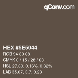 Color code: HEX #5E5044 | qconv.com