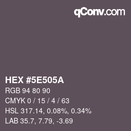 Color code: HEX #5E505A | qconv.com