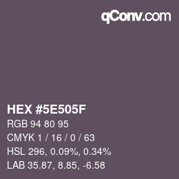 Color code: HEX #5E505F | qconv.com