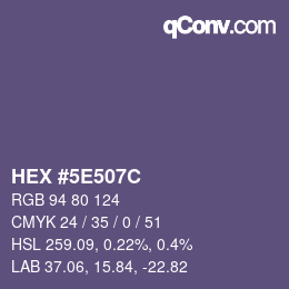 Color code: HEX #5E507C | qconv.com