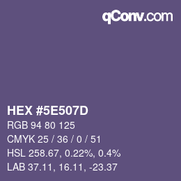 Color code: HEX #5E507D | qconv.com