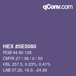 Color code: HEX #5E5080 | qconv.com