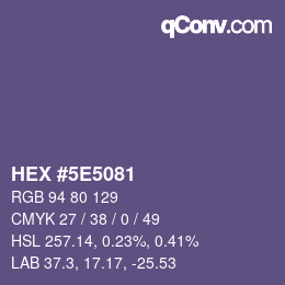 Color code: HEX #5E5081 | qconv.com