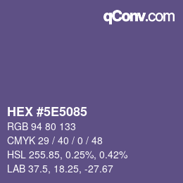 Color code: HEX #5E5085 | qconv.com