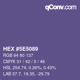 Color code: HEX #5E5089 | qconv.com