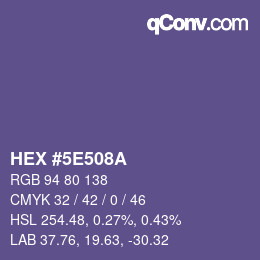 Color code: HEX #5E508A | qconv.com