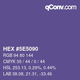 Color code: HEX #5E5090 | qconv.com