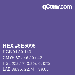 Color code: HEX #5E5095 | qconv.com