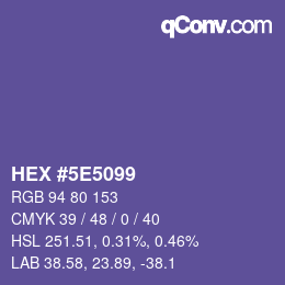 Color code: HEX #5E5099 | qconv.com
