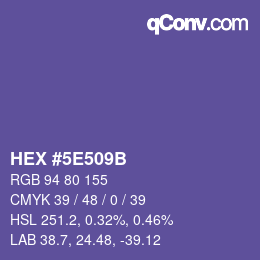 Color code: HEX #5E509B | qconv.com