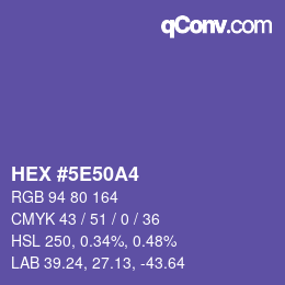 Color code: HEX #5E50A4 | qconv.com