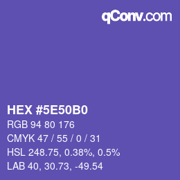 Farbcode: HEX #5E50B0 | qconv.com