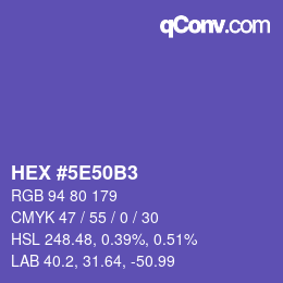 Color code: HEX #5E50B3 | qconv.com