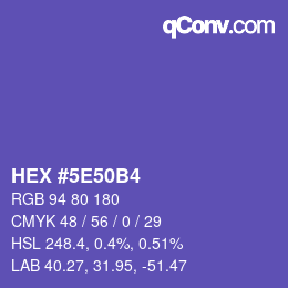 Color code: HEX #5E50B4 | qconv.com