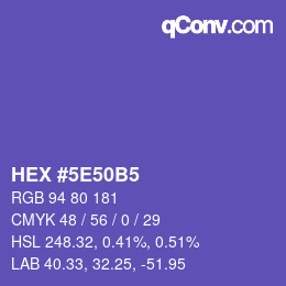 Color code: HEX #5E50B5 | qconv.com