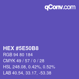 Color code: HEX #5E50B8 | qconv.com