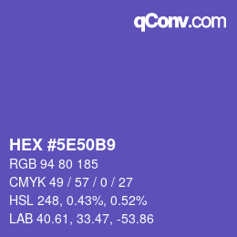 カラーコード: HEX #5E50B9 | qconv.com