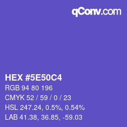 Farbcode: HEX #5E50C4 | qconv.com