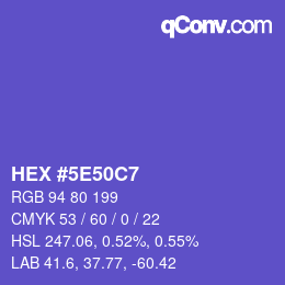 Code couleur: HEX #5E50C7 | qconv.com