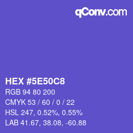 カラーコード: HEX #5E50C8 | qconv.com