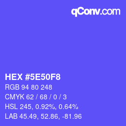 Color code: HEX #5E50F8 | qconv.com