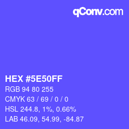 Color code: HEX #5E50FF | qconv.com