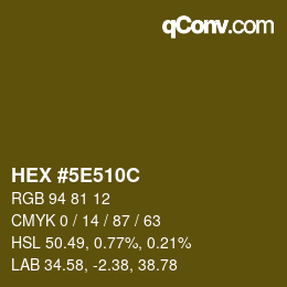 Color code: HEX #5E510C | qconv.com