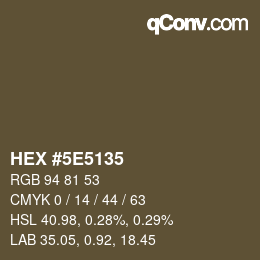 Color code: HEX #5E5135 | qconv.com
