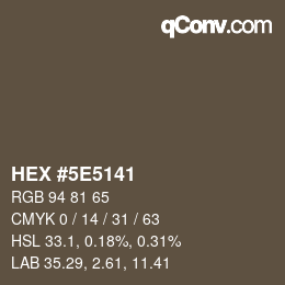 Color code: HEX #5E5141 | qconv.com