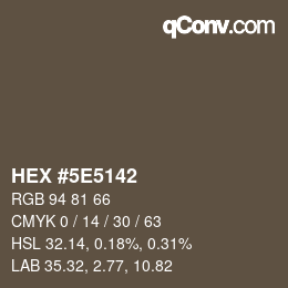 Color code: HEX #5E5142 | qconv.com