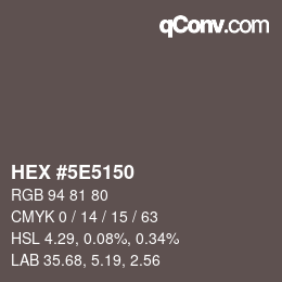 Código de color: HEX #5E5150 | qconv.com